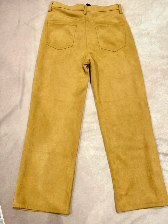 Banana Republic Women’s Ultra High Rise Wide-Leg Suede Pants in Camel Size 28 - Picture 7 of 12